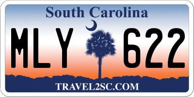 SC license plate MLY622