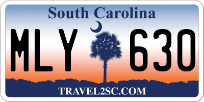 SC license plate MLY630
