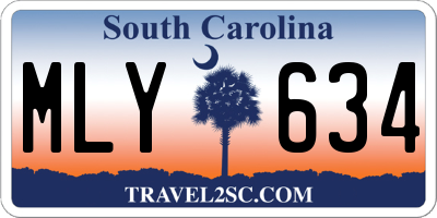 SC license plate MLY634