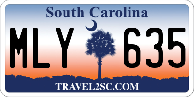 SC license plate MLY635