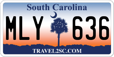 SC license plate MLY636