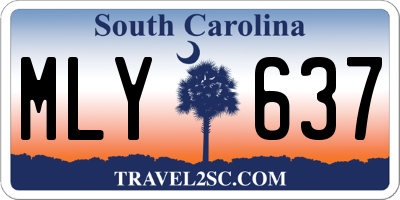 SC license plate MLY637