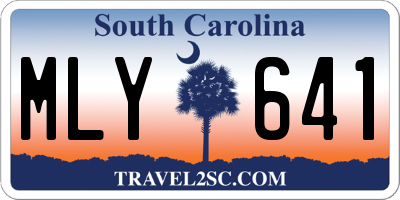 SC license plate MLY641