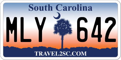 SC license plate MLY642
