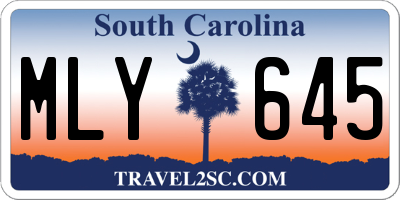 SC license plate MLY645