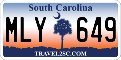 SC license plate MLY649