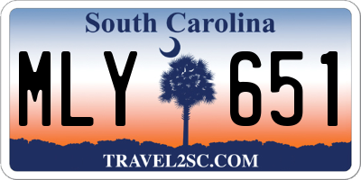 SC license plate MLY651