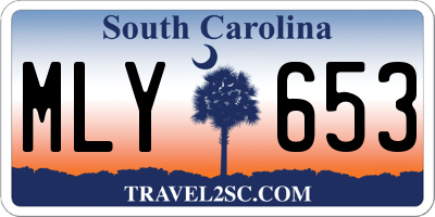 SC license plate MLY653