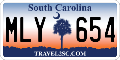 SC license plate MLY654