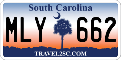 SC license plate MLY662