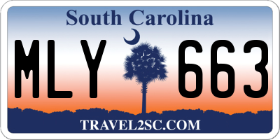 SC license plate MLY663