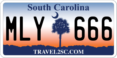 SC license plate MLY666