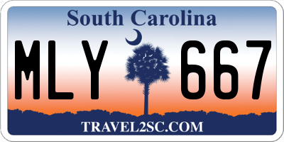 SC license plate MLY667