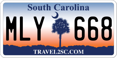 SC license plate MLY668