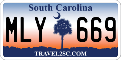 SC license plate MLY669