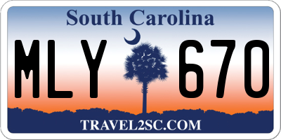 SC license plate MLY670