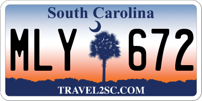 SC license plate MLY672