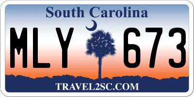 SC license plate MLY673