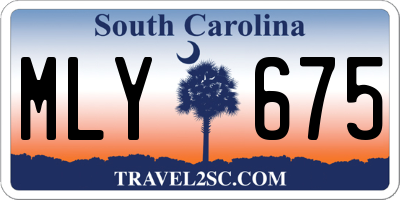 SC license plate MLY675