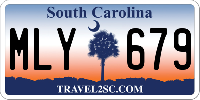 SC license plate MLY679