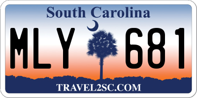 SC license plate MLY681