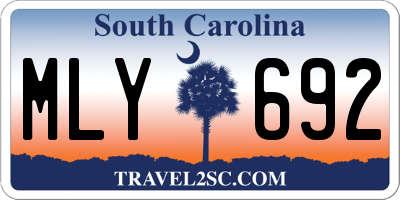 SC license plate MLY692