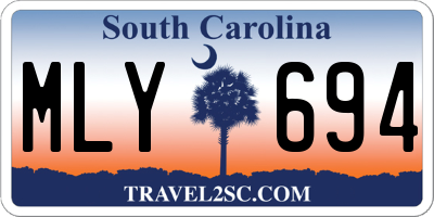 SC license plate MLY694