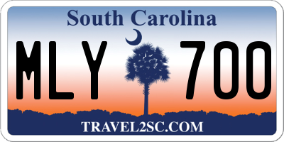 SC license plate MLY700