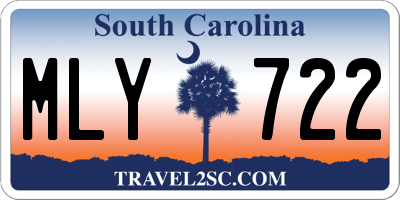 SC license plate MLY722