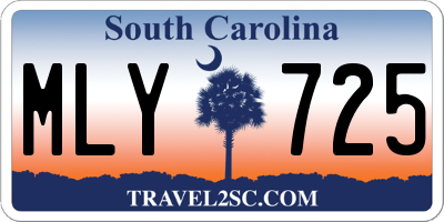 SC license plate MLY725