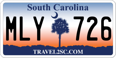 SC license plate MLY726