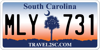 SC license plate MLY731