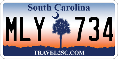 SC license plate MLY734