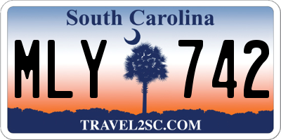 SC license plate MLY742
