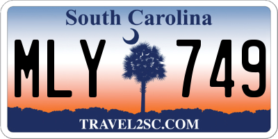 SC license plate MLY749