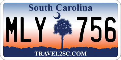 SC license plate MLY756