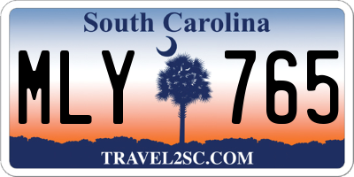 SC license plate MLY765