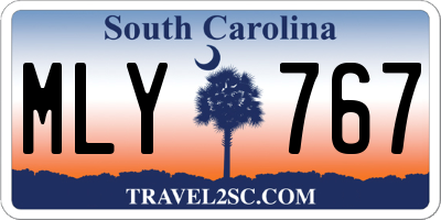 SC license plate MLY767
