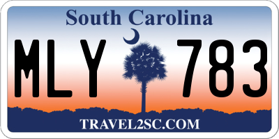 SC license plate MLY783