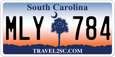 SC license plate MLY784