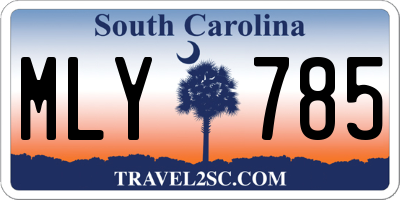 SC license plate MLY785