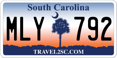 SC license plate MLY792