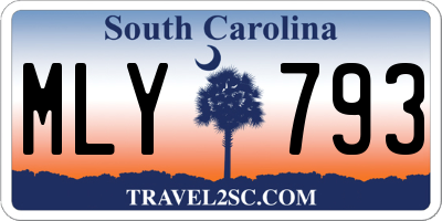 SC license plate MLY793