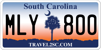 SC license plate MLY800