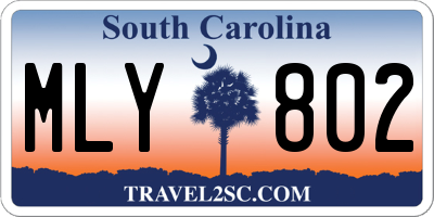 SC license plate MLY802