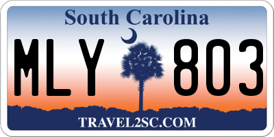 SC license plate MLY803
