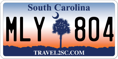 SC license plate MLY804