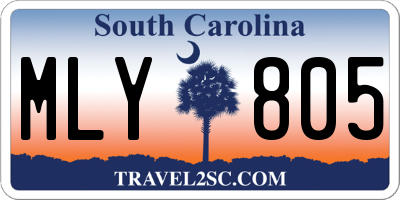 SC license plate MLY805