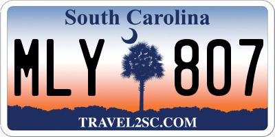 SC license plate MLY807