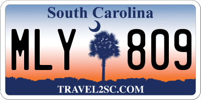SC license plate MLY809